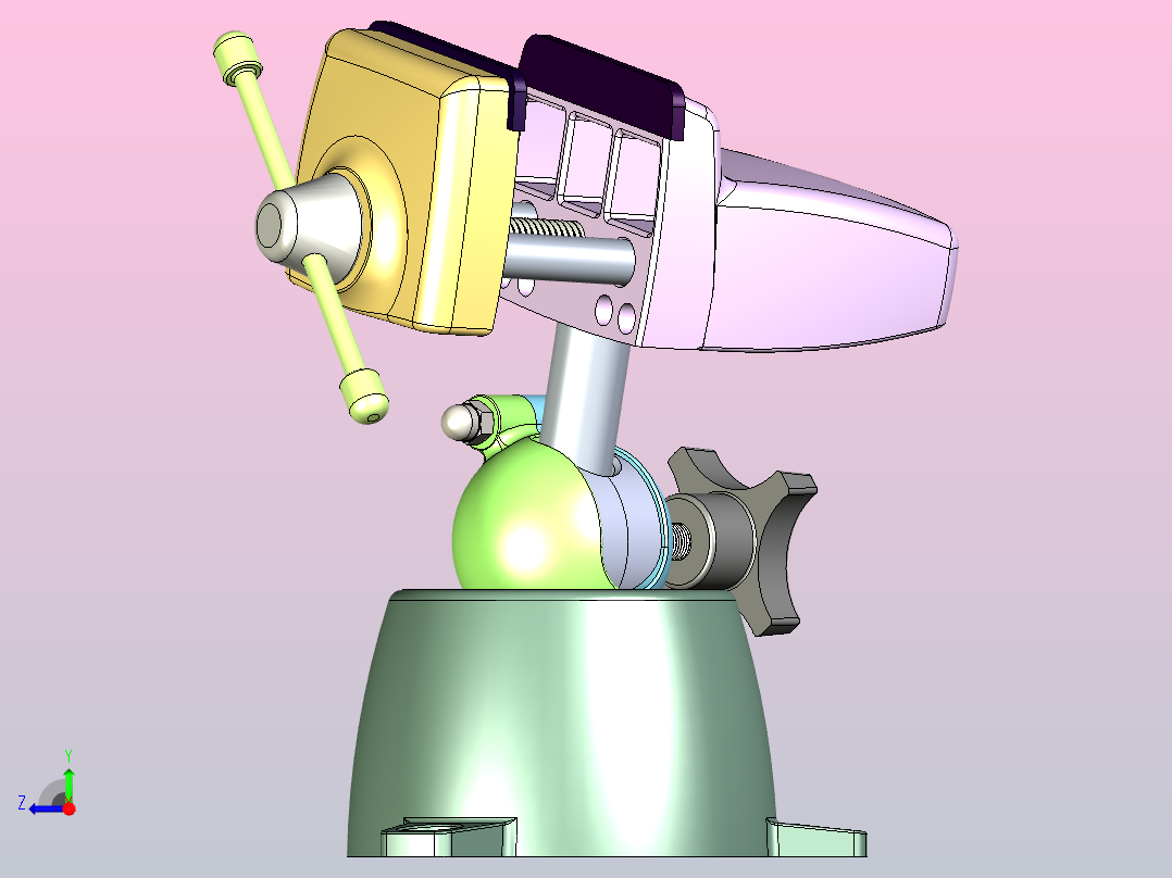 3轴精密紧凑型台虎钳右视图
