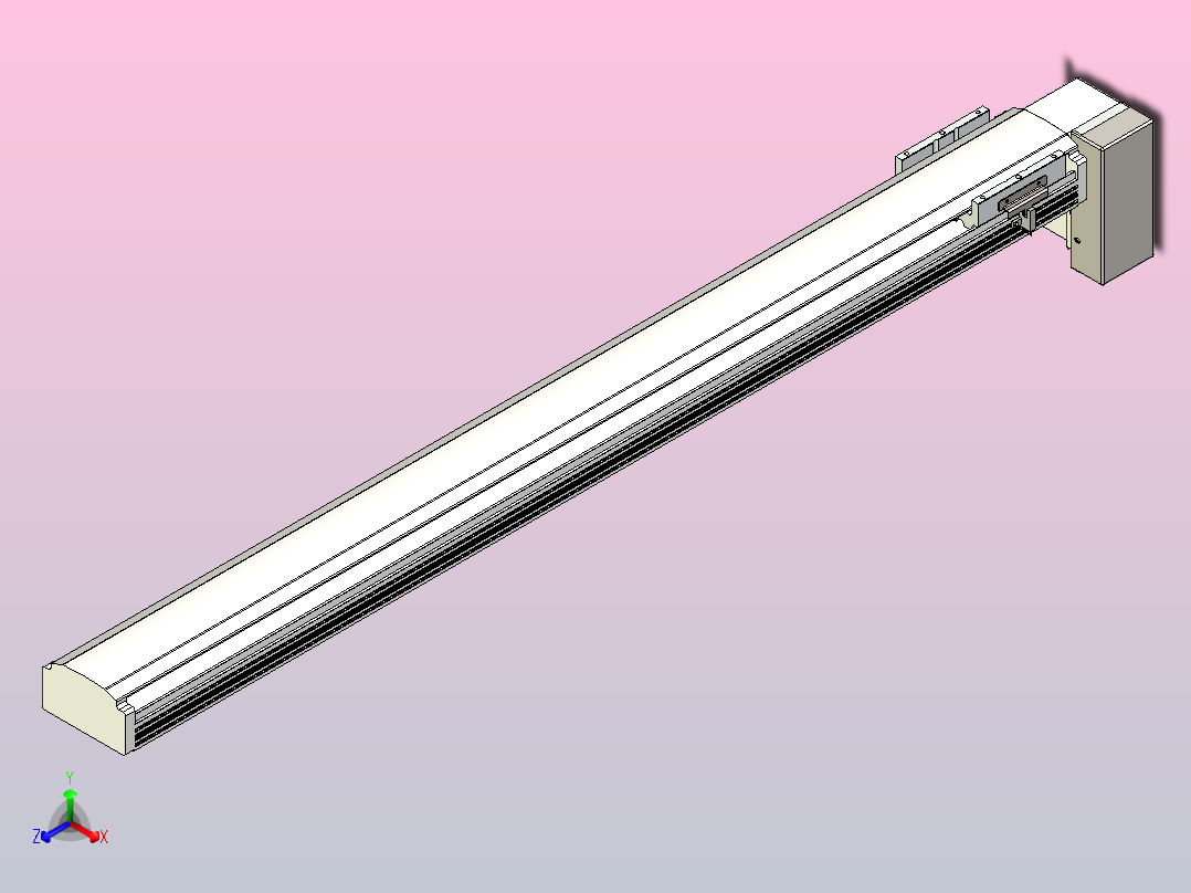 皮带直线轴半封闭可选导轨TPA-HNB-105D-90-L1000-LP-Y-P20-N3正等轴测图