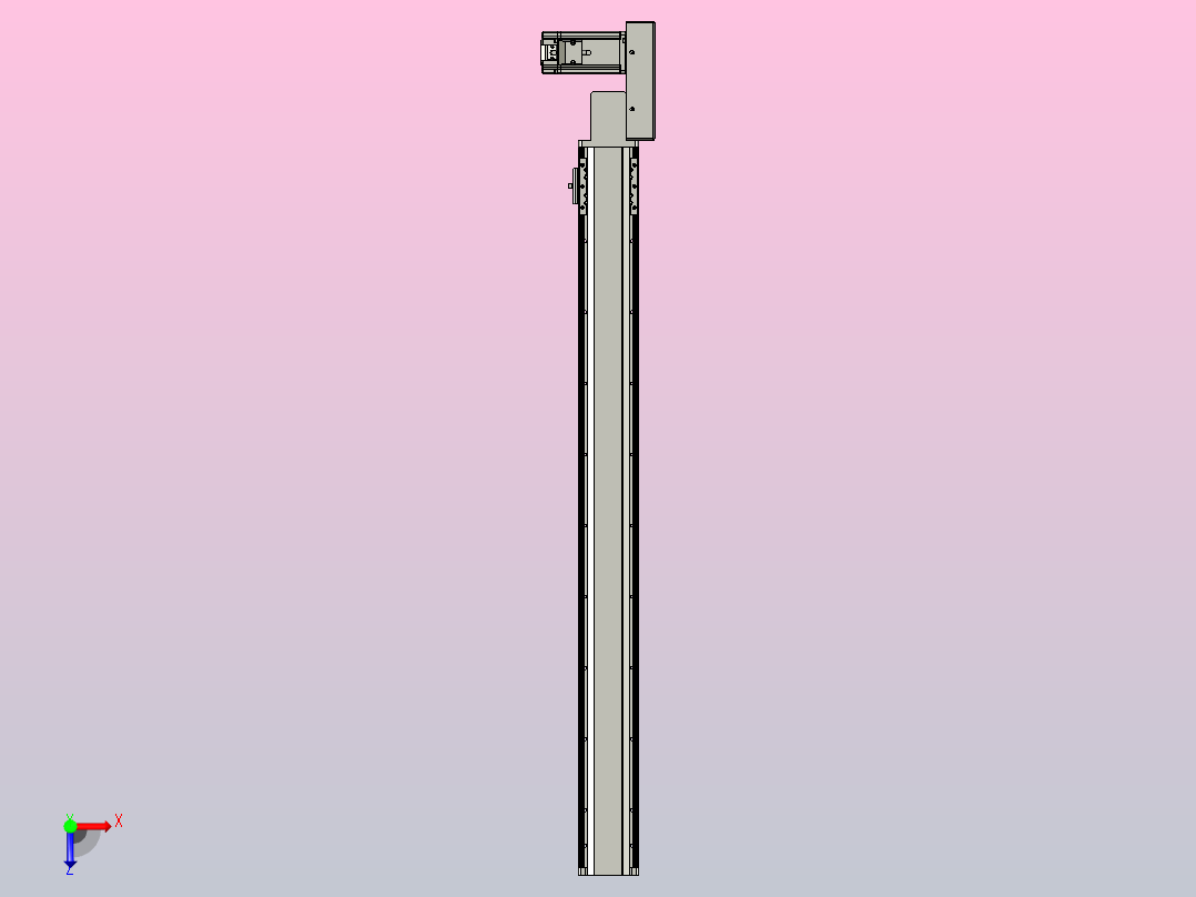 皮带直线轴半封闭可选导轨TPA-HNB-85D-90-L850-ML-Y-P20-N3俯视图