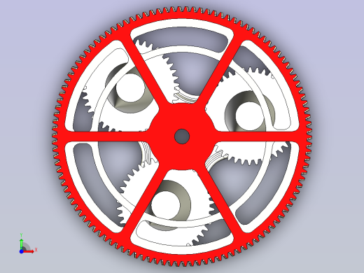 带外啮合正齿轮的行星齿轮前视缩略图