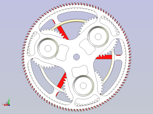 带外啮合正齿轮的行星齿轮后视缩略图