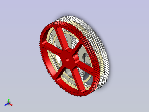 带外啮合正齿轮的行星齿轮正等轴测缩略图