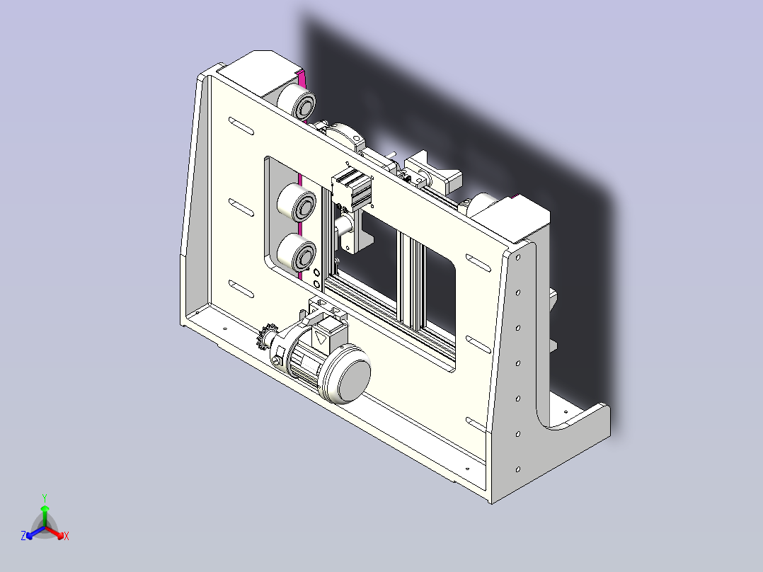 一款发动机载具3D模型主视图