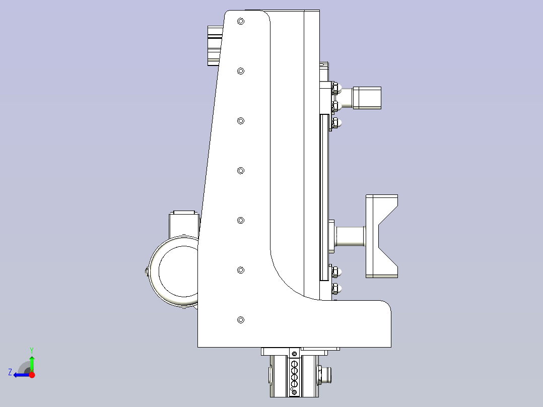 一款发动机载具3D模型右视图