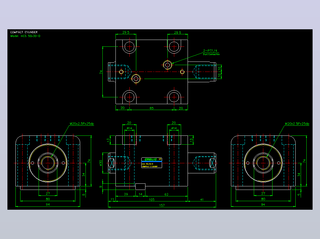 薄型气缸转角下压缸2D-HCS50x30-D