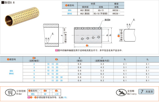 滚珠衬套-珠径0.6@BRA BRAS缩略图