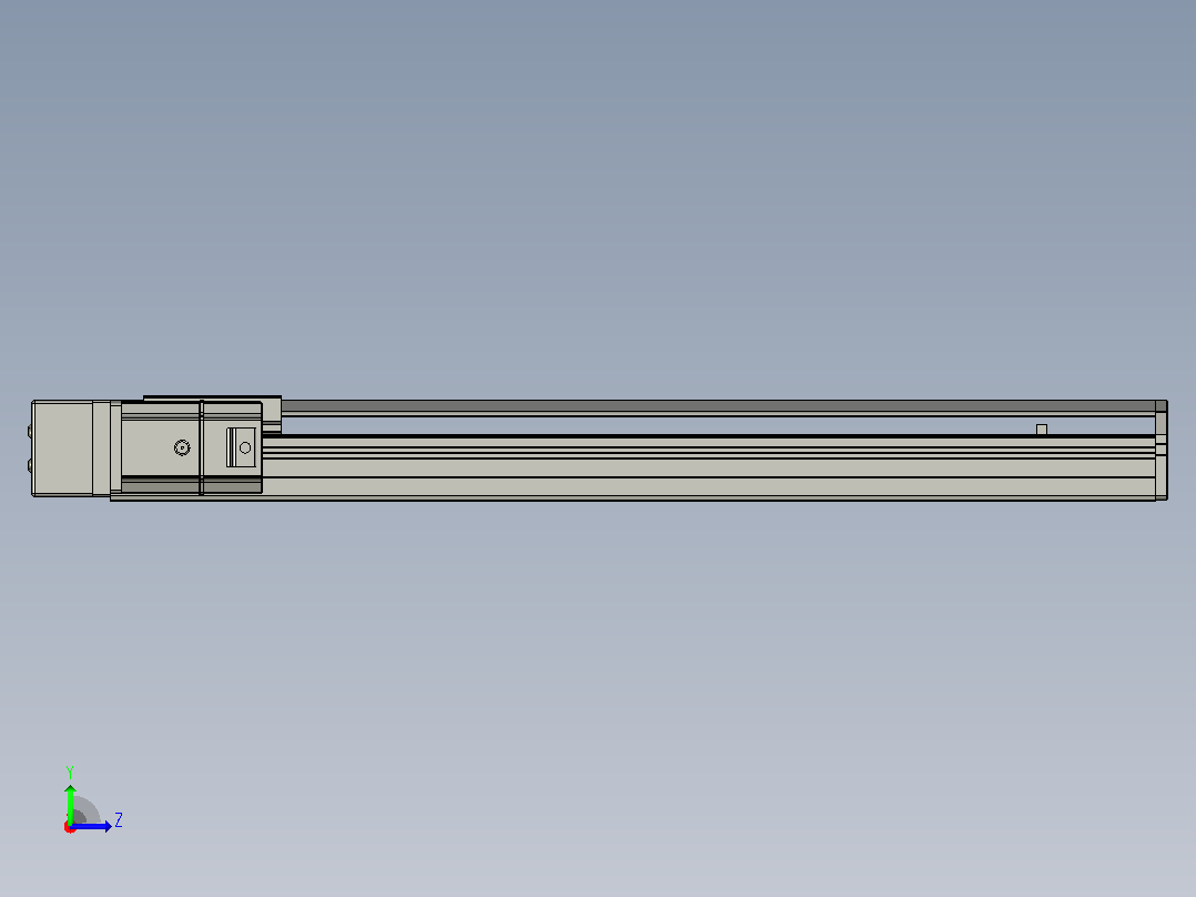 SYS12-BL-500-200W滚珠花健、支撑座、滚珠丝杠、交叉导轨、直线模组.STEP左视图