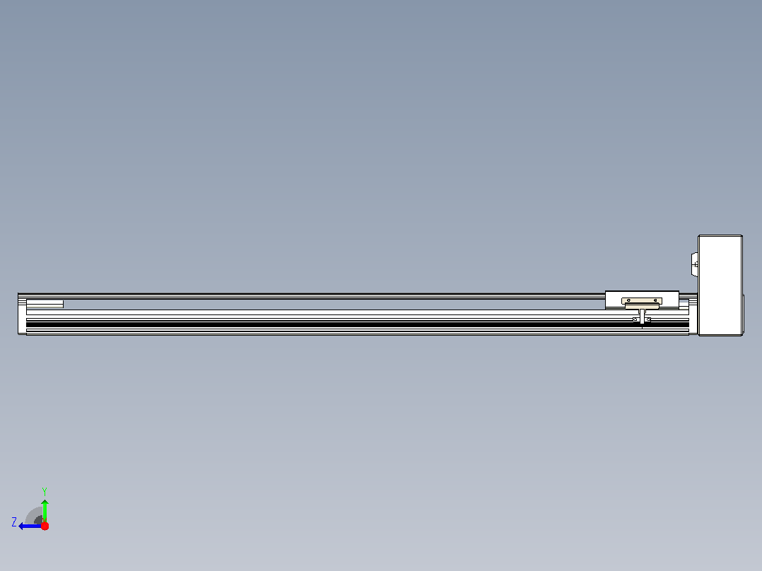 皮带直线轴半封闭可选导轨TPA-HNB-105D-90-L800-LU-C-P20-N3右视图