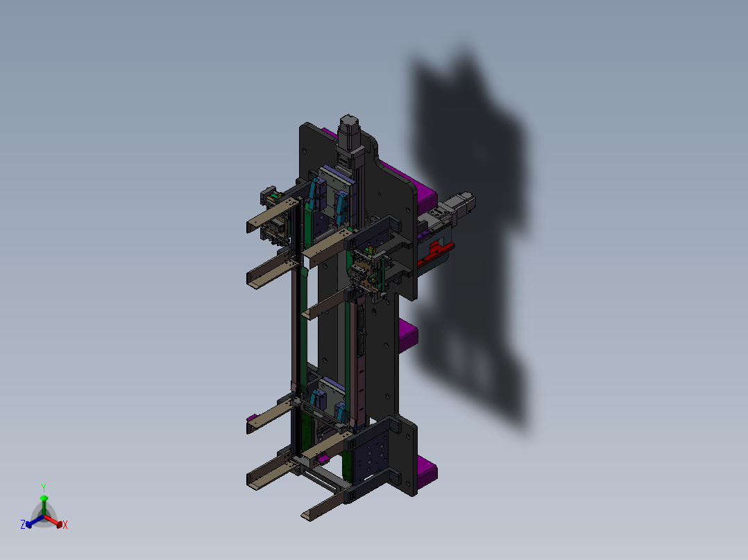 tray盘或料盘上下料机构sw18正等轴测图