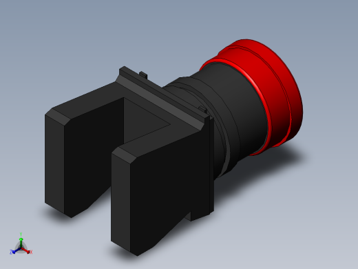 急停按钮3D模型正等轴测缩略图