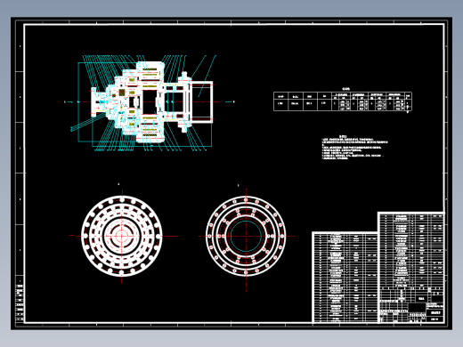 风力发电机偏航传动系统的设计与分析设计CAD图纸设计说明素材