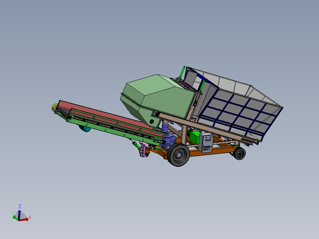 ZDH-GC-001 煤仓填料机3D模型图纸主视图