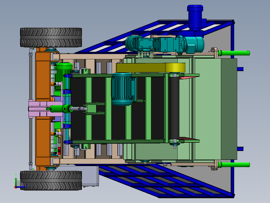ZDH-GC-001 煤仓填料机3D模型图纸左视图