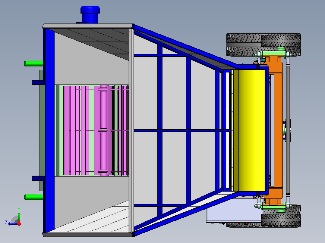 ZDH-GC-001 煤仓填料机3D模型图纸右视图