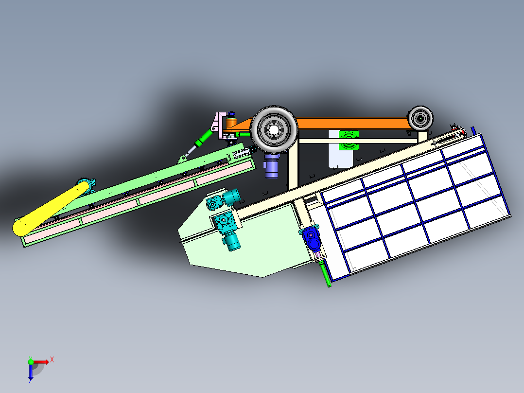 ZDH-GC-001 煤仓填料机3D模型图纸俯视图