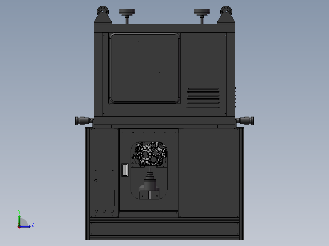 曲轴箱钻孔加工机左视图