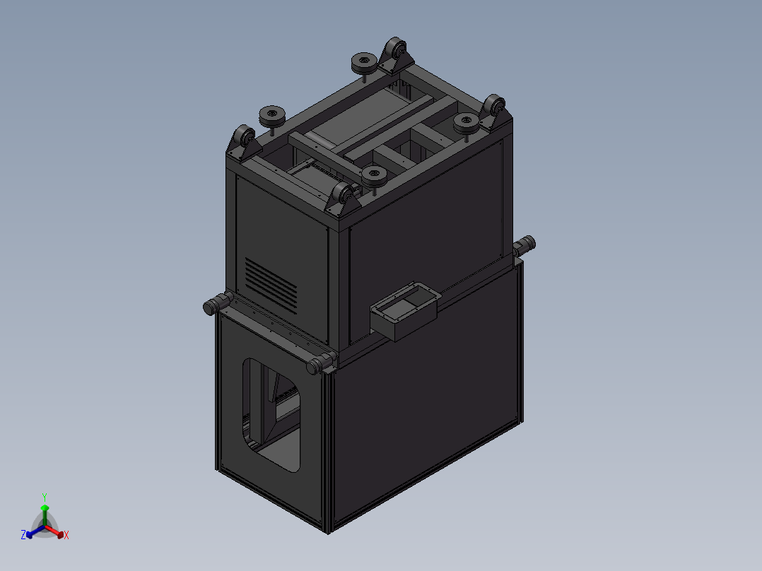 曲轴箱钻孔加工机正等轴测图