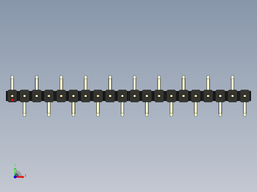 彩色公排针 100mil 2.54mm 系列-DS1022_black_20p_100mil_Type_SMT_R1_rev1.0前视缩略图