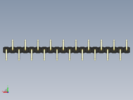 彩色公排针 100mil 2.54mm 系列-DS1022_black_20p_100mil_Type_SMT_R1_rev1.0后视缩略图