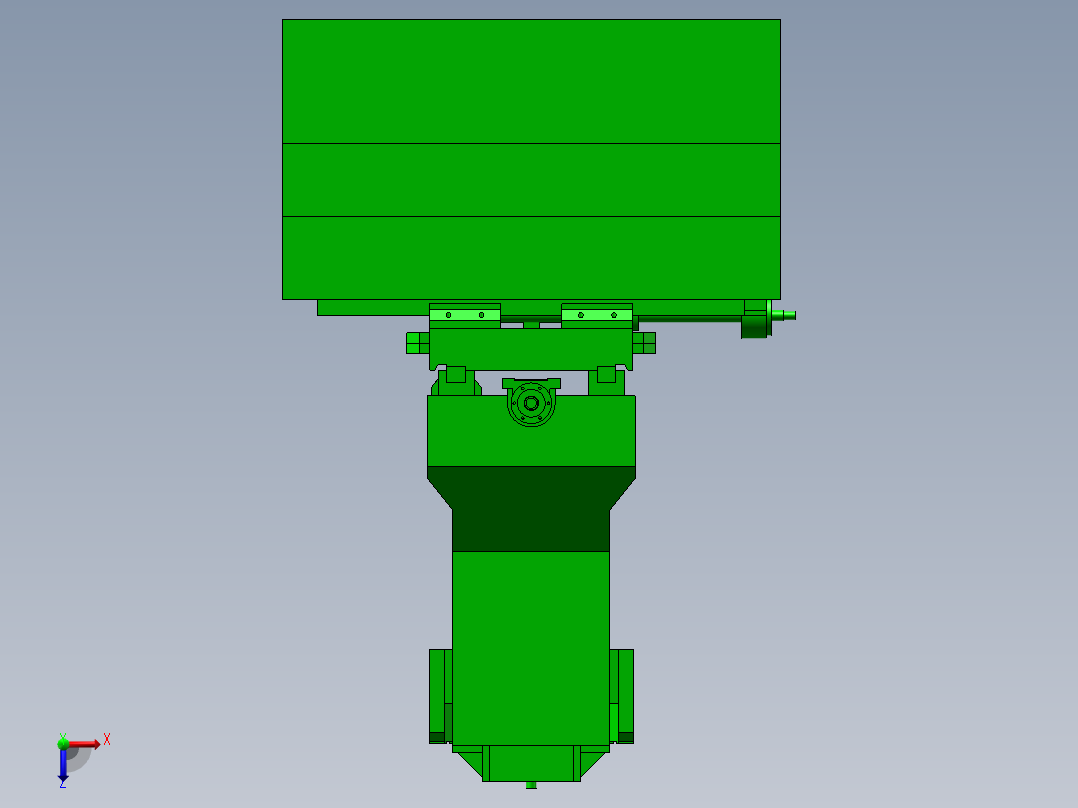 立式双交换台加工中心俯视图