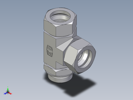 卡套式工业通用硬管接头EO_Adjustable_locknut_run_tee_LEE35LRCF