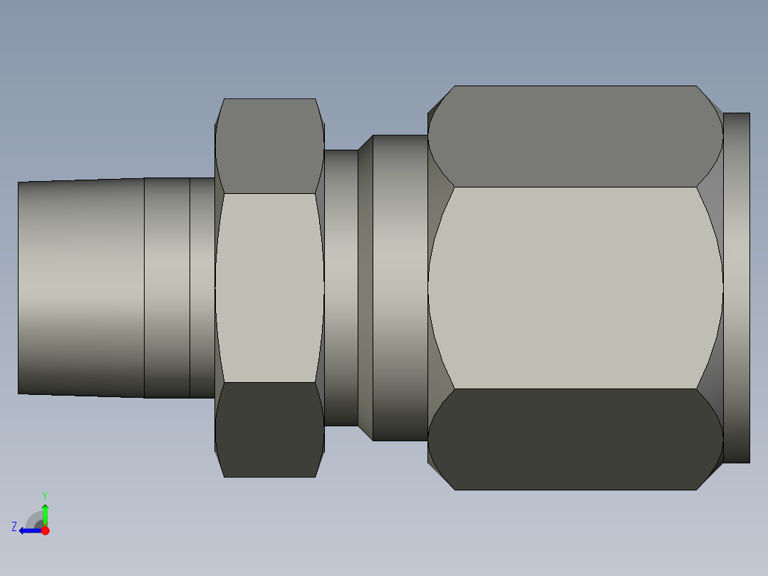 卡套式工业通用硬管接头10-6_fbu-s右视图