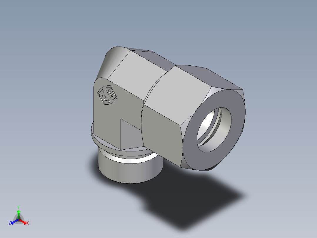 卡套式工业通用硬管接头EO_Male_stud_elbow_WE20SR71主视图