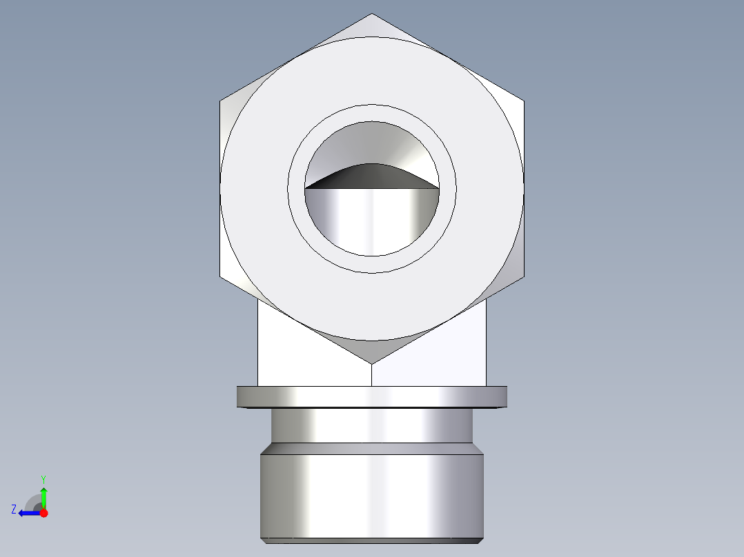卡套式工业通用硬管接头EO_Male_stud_elbow_WE20SR71右视图