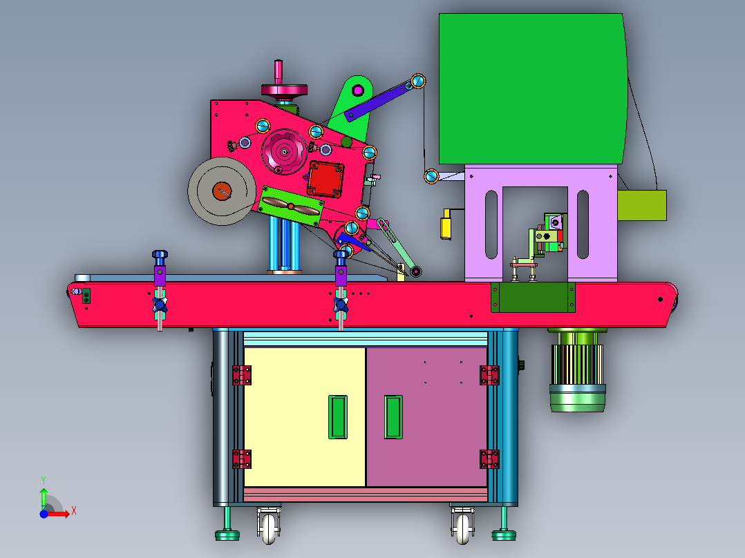 物流实时在线二维码贴标线前视图