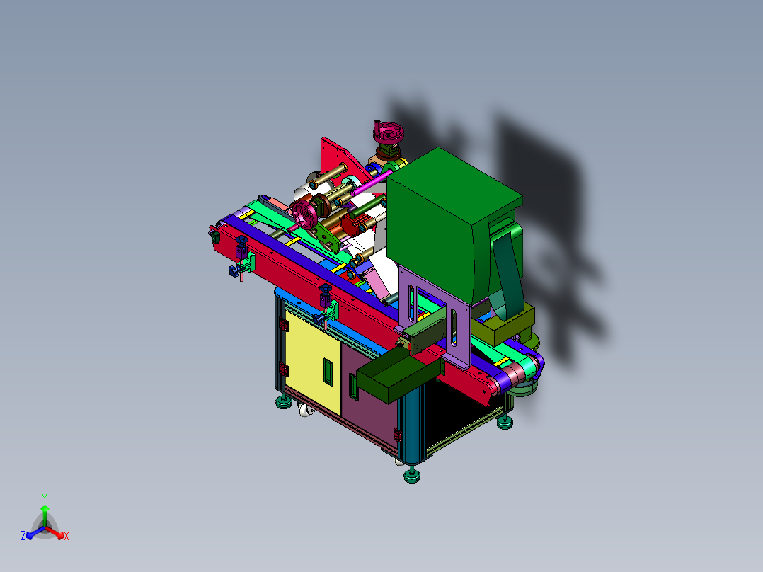 物流实时在线二维码贴标线正等轴测图