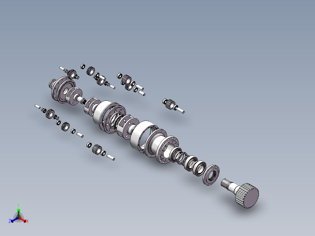 1.5MW风力发电机组BJ1500变桨齿轮箱设计与仿真分析（二维+三维+说明书）正等轴测图