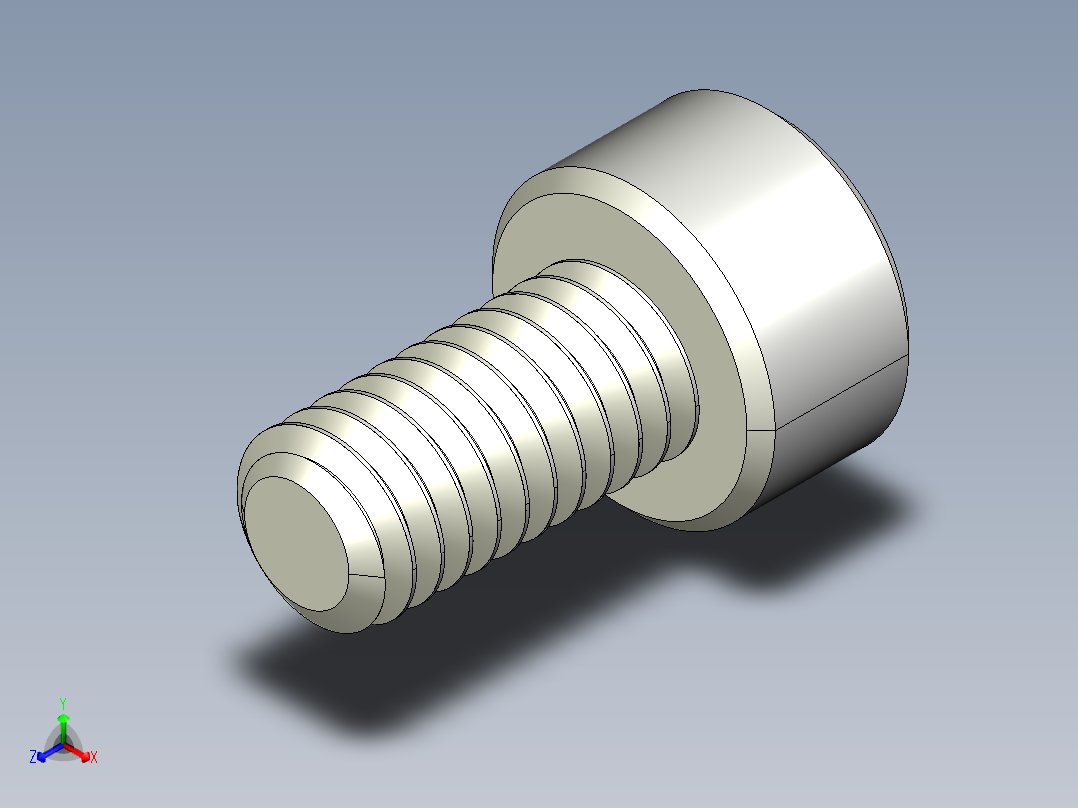M4 x 0.7mm Thread 8mm LONG SOCKET HEAD CAP SCREW.IGS主视图