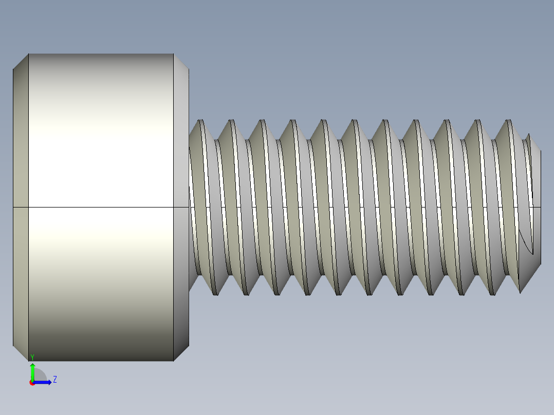 M4 x 0.7mm Thread 8mm LONG SOCKET HEAD CAP SCREW.IGS左视图