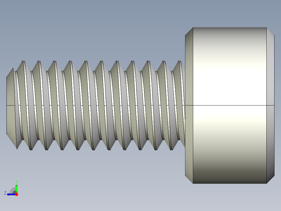 M4 x 0.7mm Thread 8mm LONG SOCKET HEAD CAP SCREW.IGS右视图