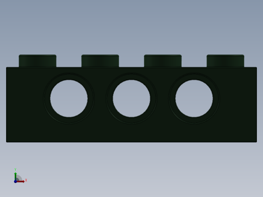 乐高机械组积木（横梁）-4260494 - 3701 Earth Green Technic Brick 1 x 4 with Holes前视缩略图