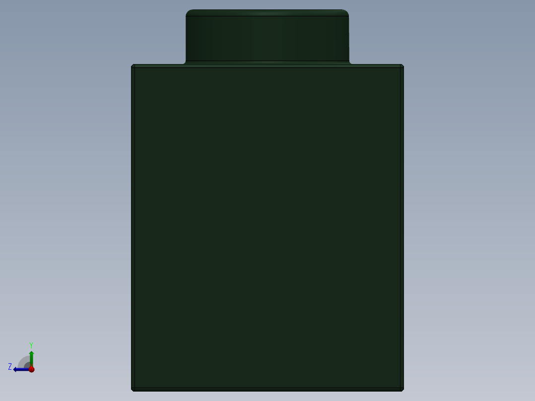 乐高机械组积木（横梁）-4260494 - 3701 Earth Green Technic Brick 1 x 4 with Holes右视图