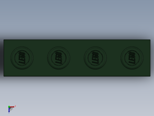 乐高机械组积木（横梁）-4260494 - 3701 Earth Green Technic Brick 1 x 4 with Holes俯视缩略图