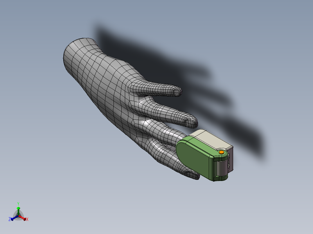 血氧仪脉搏仪手指夹式正等轴测图