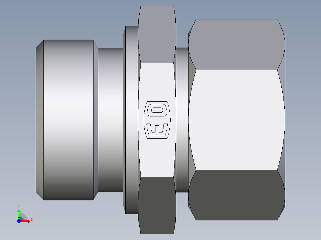 卡套式工业通用硬管接头EO_Male_Stud_connector_GE22LR171前视图