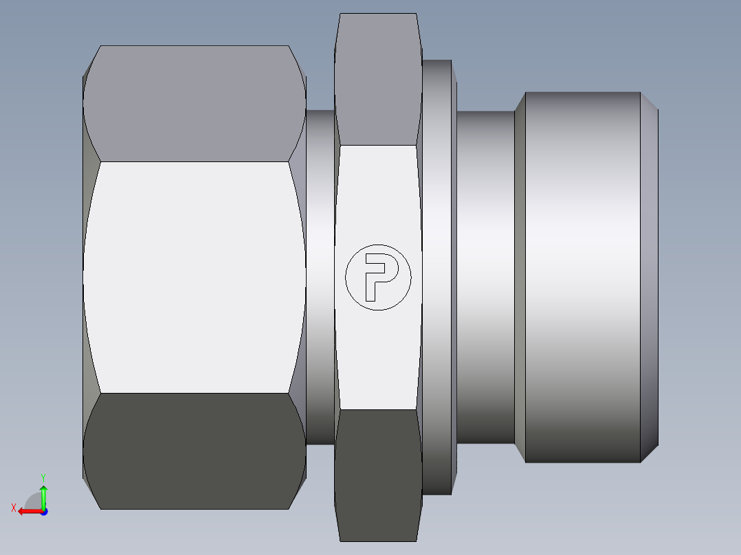 卡套式工业通用硬管接头EO_Male_Stud_connector_GE22LR171后视图