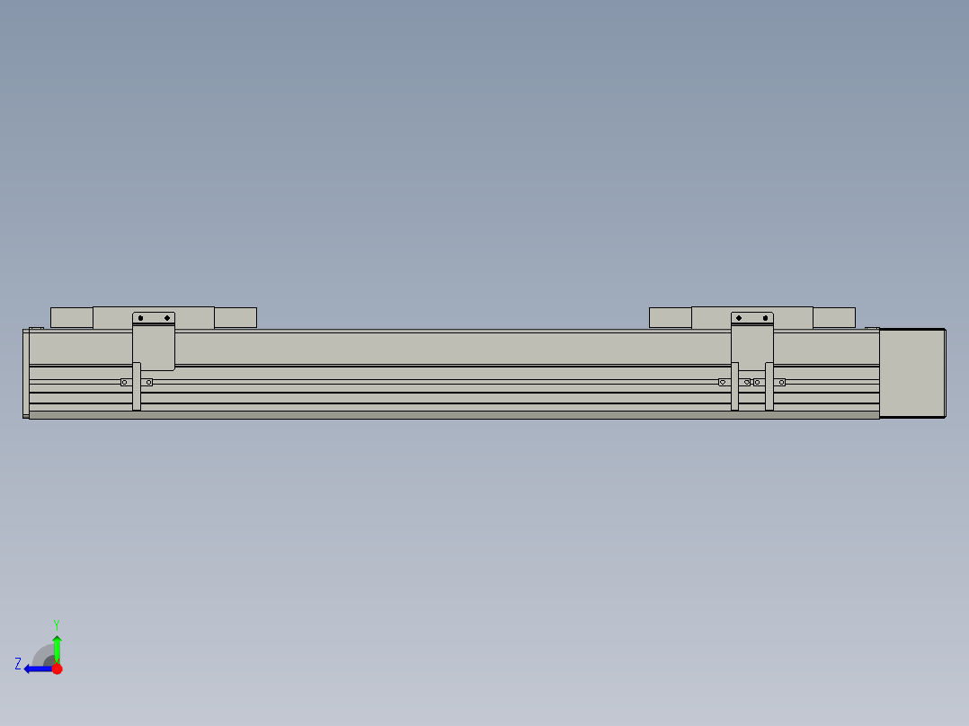 直线模组WG-LHC12-S450-L设计图纸右视图