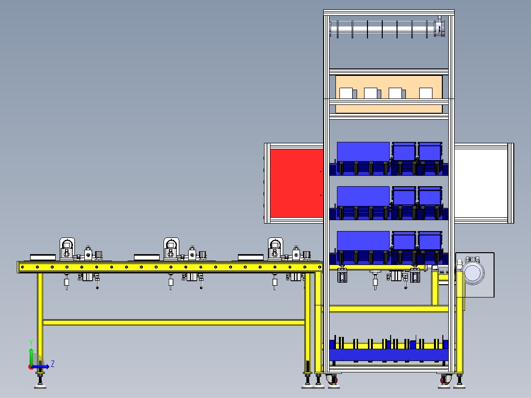 自动翻转+人工组装线sw21可编辑左视图