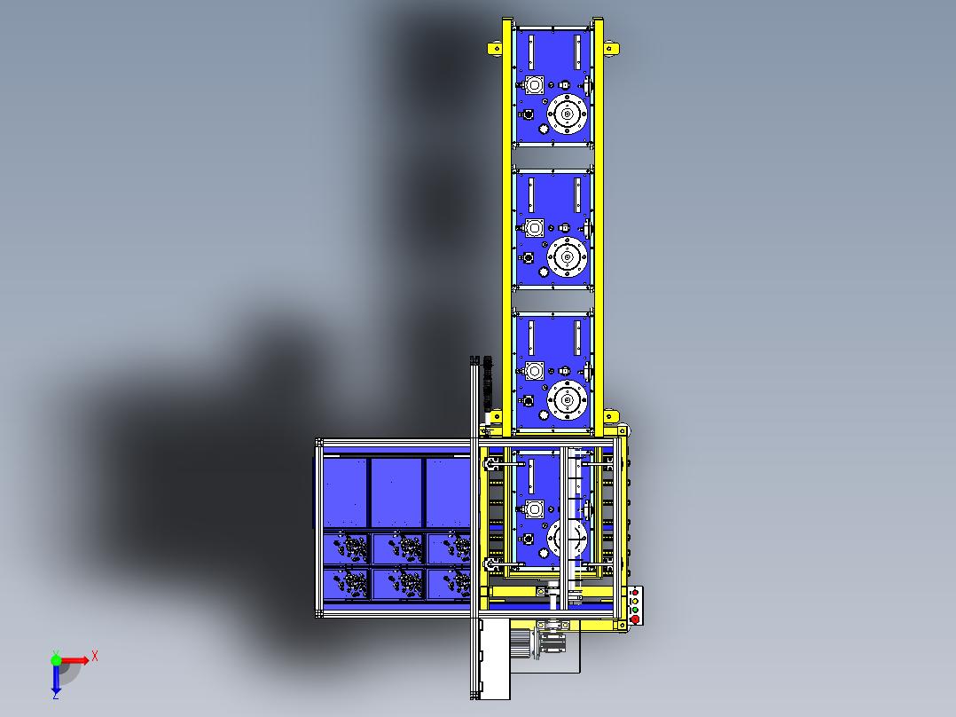 自动翻转+人工组装线sw21可编辑俯视图