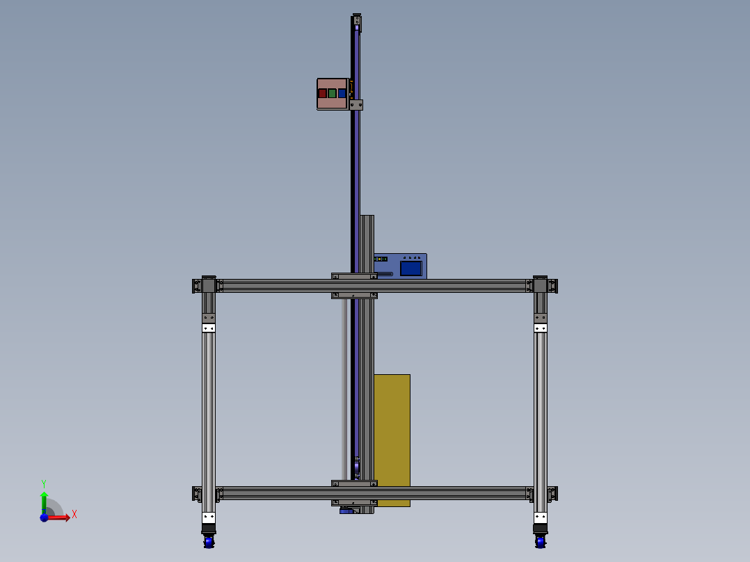 全自动墙体彩绘机设计sw20可编辑前视图
