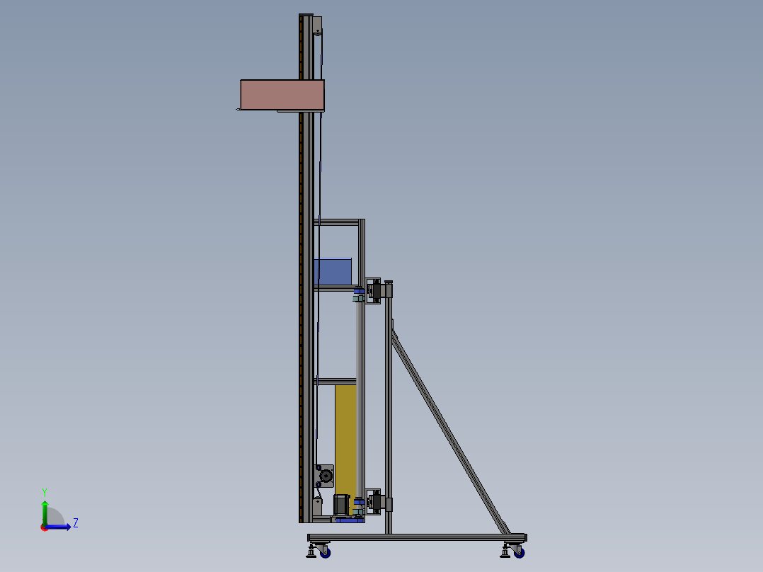 全自动墙体彩绘机设计sw20可编辑左视图