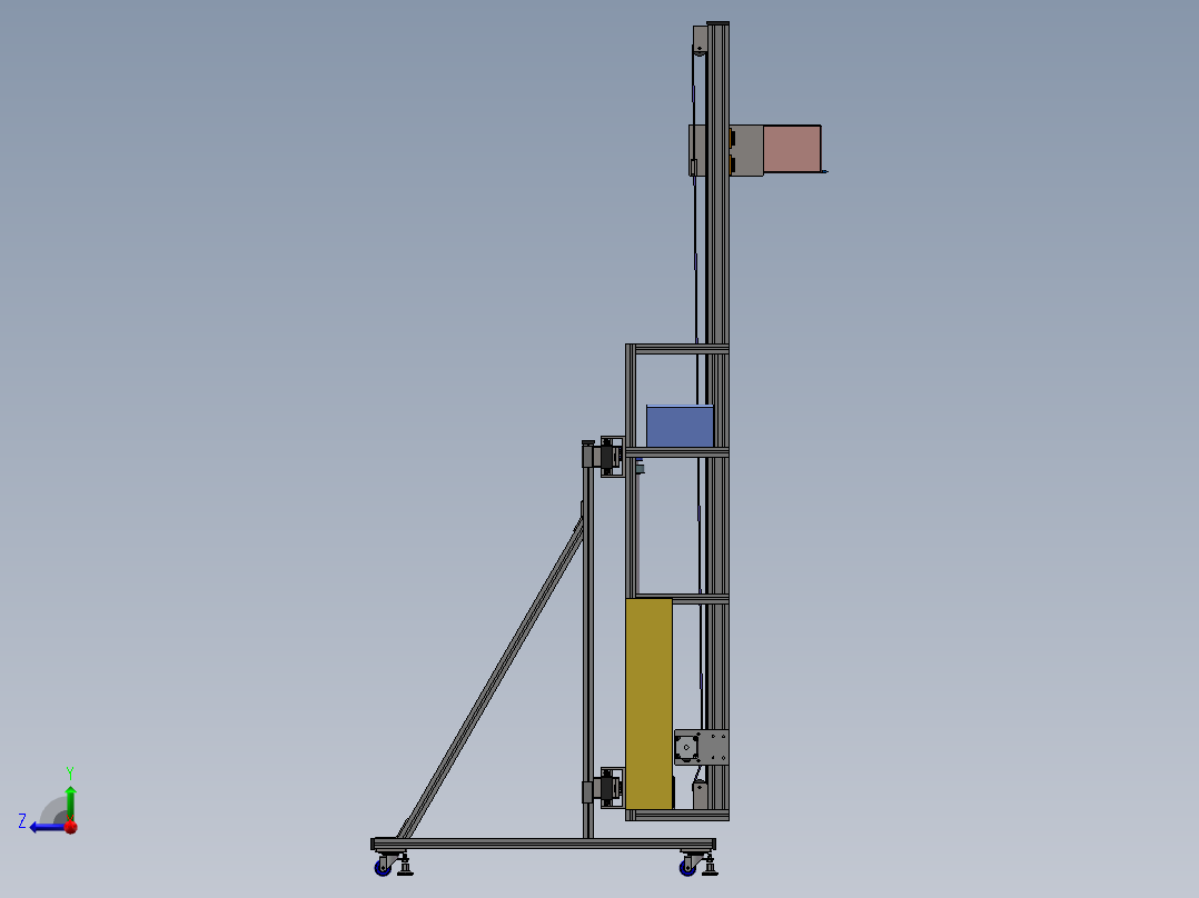 全自动墙体彩绘机设计sw20可编辑右视图