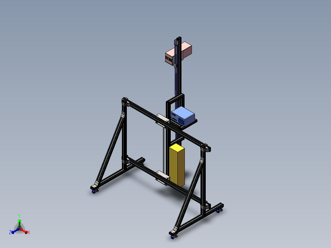 全自动墙体彩绘机设计sw20可编辑正等轴测图
