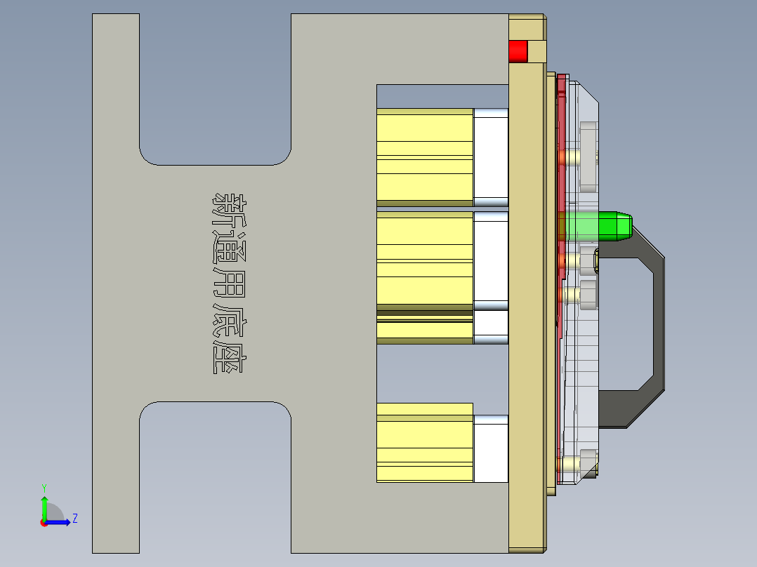 X7400-C-笔记本CNC工装夹具三维模型CNC1铣墙高+内侧壁-201027左视图