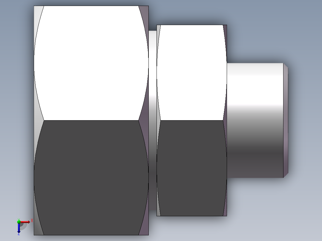 直通变径接头、2D-30-52俯视图