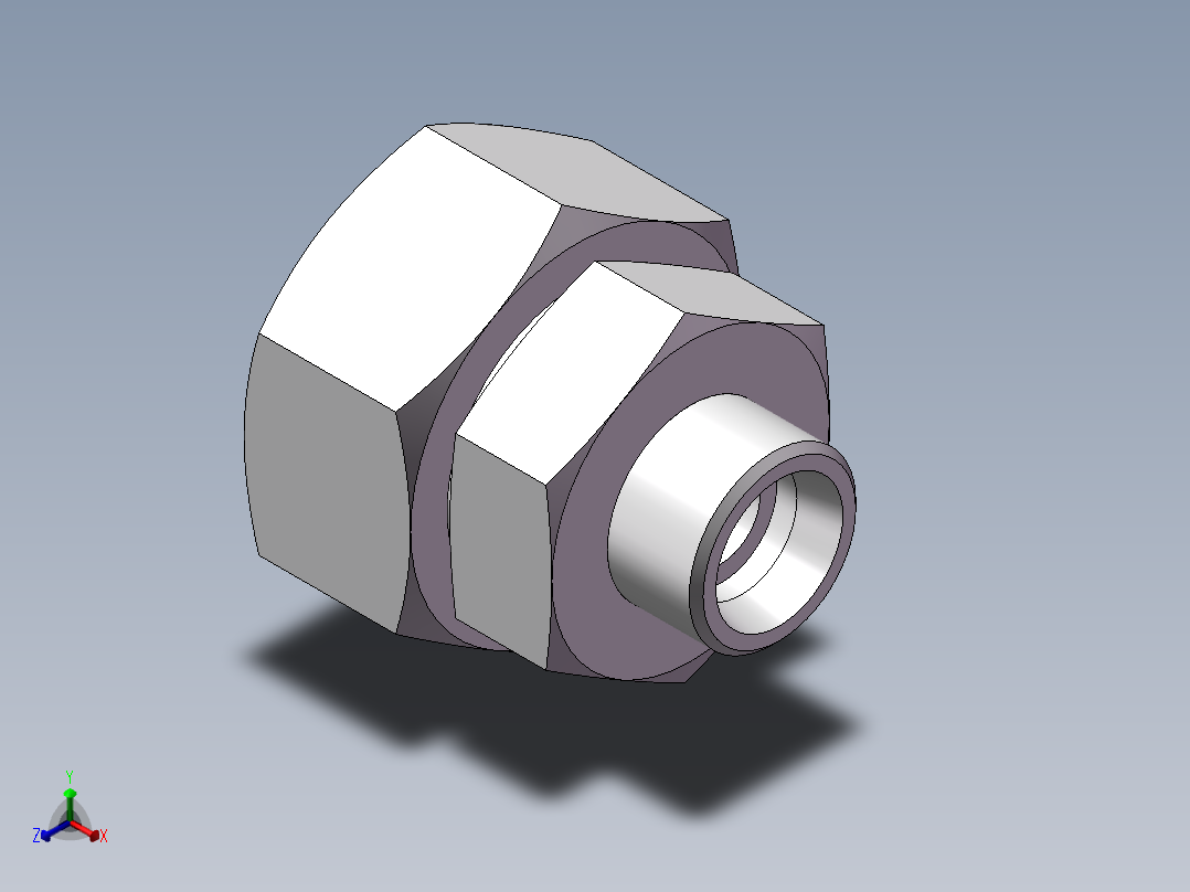 直通变径接头、2D-30-52正等轴测图